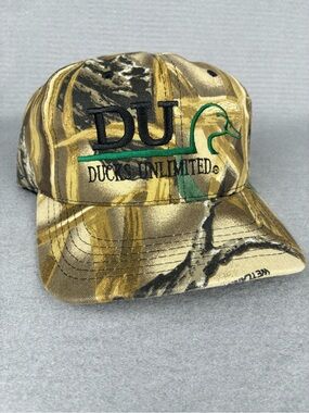 VTG 90’s Ducks Unlimited Camo Snapback Hunting Hat Gorpcore *Snap Is Cracked*